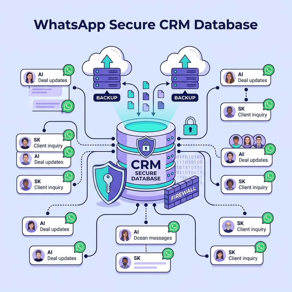 Infografis Sistem CRM Database Aman untuk Prospek WhatsApp